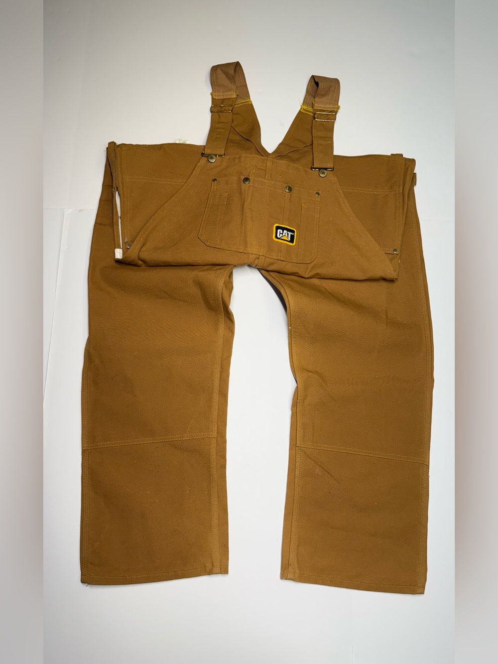 Caterpillar Cat  Overalls Men’s Size 48x32 Brown Duck Canvas  Made In USA NWT